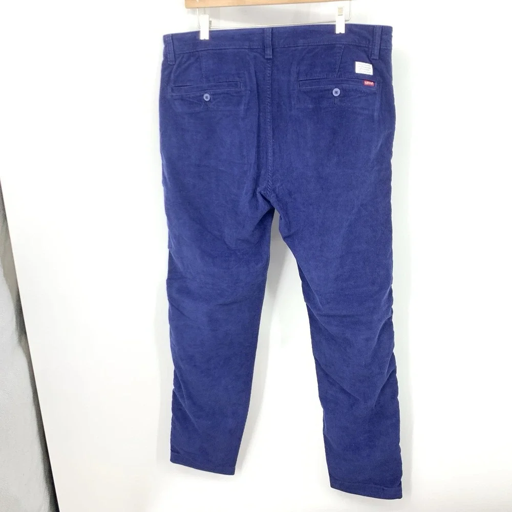 Levi's Men Size 36 x 32 Pants XX Chinos Blue Corduroy Standard Taper Fit Stretch